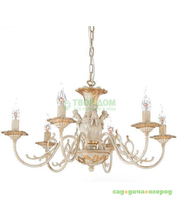 Фото Люстра подвесная La Lampada Lam L 1202/6 Ivory Craquelet