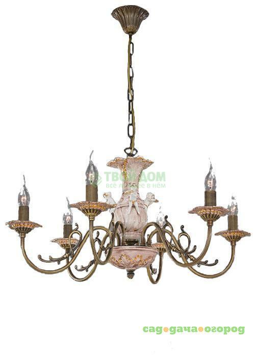 Фото Люстра подвесная La Lampada Lam L 1202/8 Bronz Craquelet