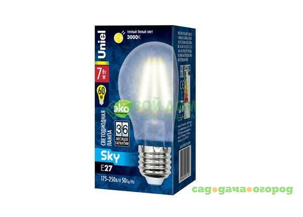 Фото Лампочка Uniel LED-A60-7W/WW/E27/FR PLS02WH