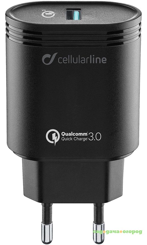 Фото Сетевое зарядное устройство Cellular Line Qualcomm 3.0 Black ACHHUUSBQCK