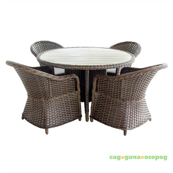 Фото Комплект мебели Yuhang стол+4 кресла (YH-T4526P/YH-C1103KB)