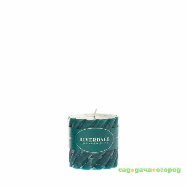 Фото Свеча swirl изумруд 7.5х7.5см Riverdale