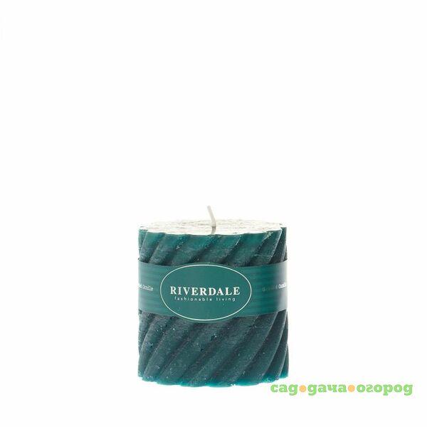 Фото Свеча swirl изумруд 10х10см Riverdale