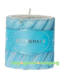 Фото Свеча swirl ocean голубая 7.5х7.5см Riverdale
