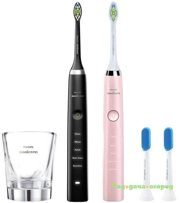 Фото Электрическая зубная щетка PHILIPS DiamondClean HX9368 Black & Pink