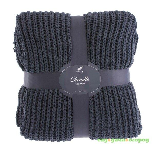 Фото Плед покрывало 200х220 антрацит Goldtex chenille СН06