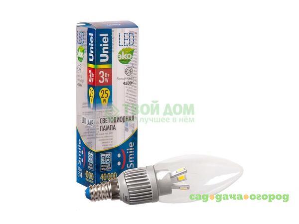 Фото Лампочка Uniel LED-C37P-3W/NW/E14/CL ALS01SL