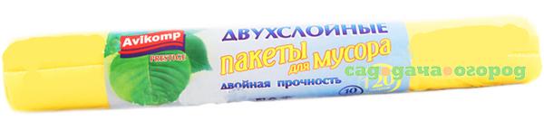 Фото Пакеты для мусора Двухслойные.120л.10штук/рулон Av avikomp