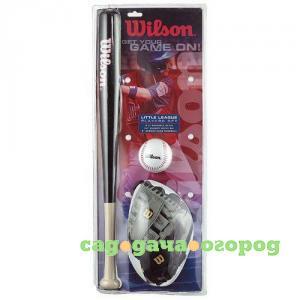Фото Бита+перчатка+мяч Wilson беисбольная упаковка (X5354)