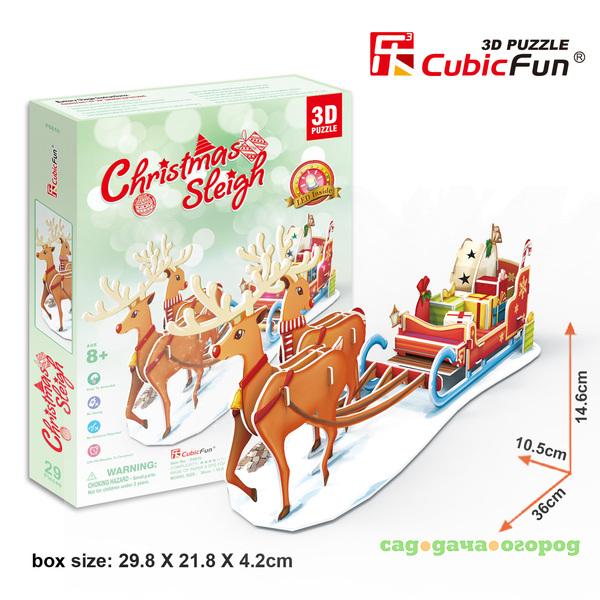 Фото Игрушка CubicFun Рождественские сани с подсветкой p681h
