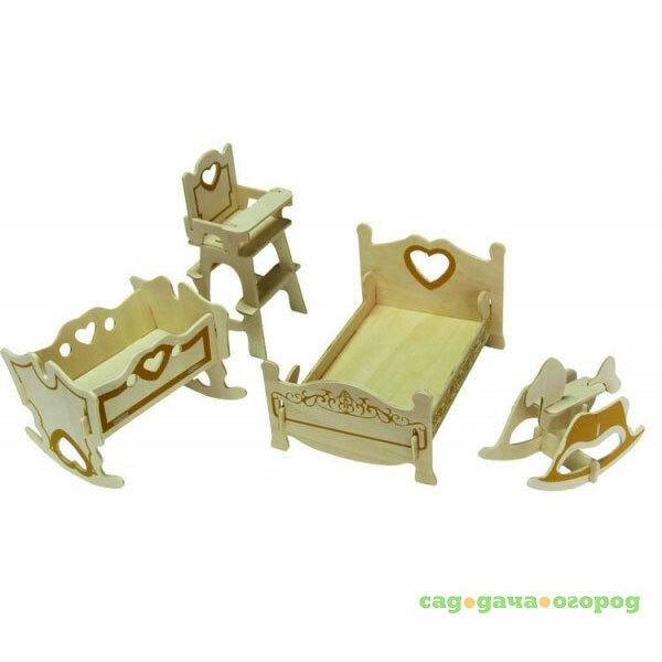 Фото Игровой набор Мебель для кукол Wooden Toys Спальня
