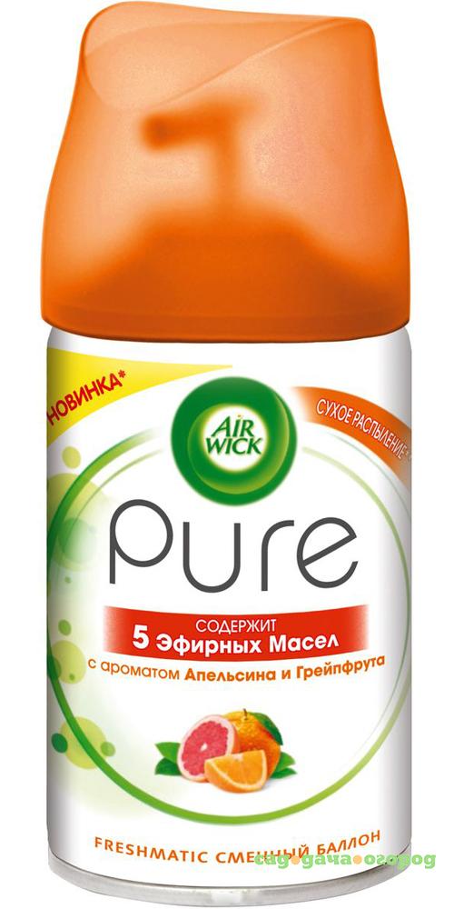 Фото Сменный баллон для автоматического освежителя воздуха Air Wick Pure Апельсин и Грейпфрут 250 мл