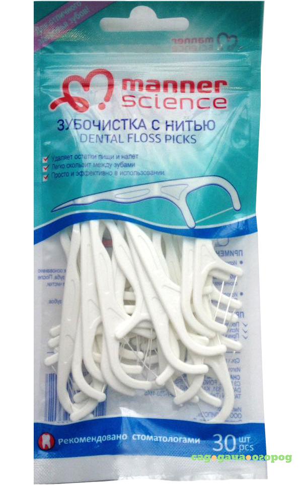 Фото Зубочистки Manner Science Dental Floss Picks 30 шт