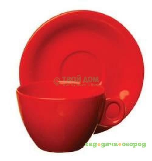 Фото Набор чайный Excelsa Чашка с блюдцем красная (42044)
