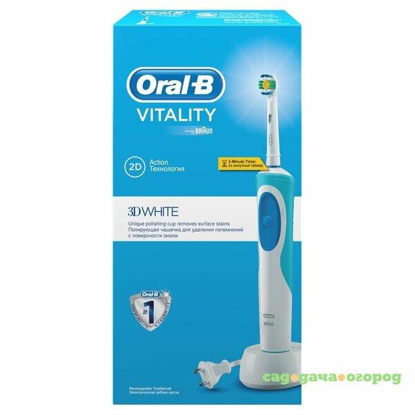 Фото Электрическая зубная щетка ORAL-B в подарочной упаковке Vitality 3D White белый
