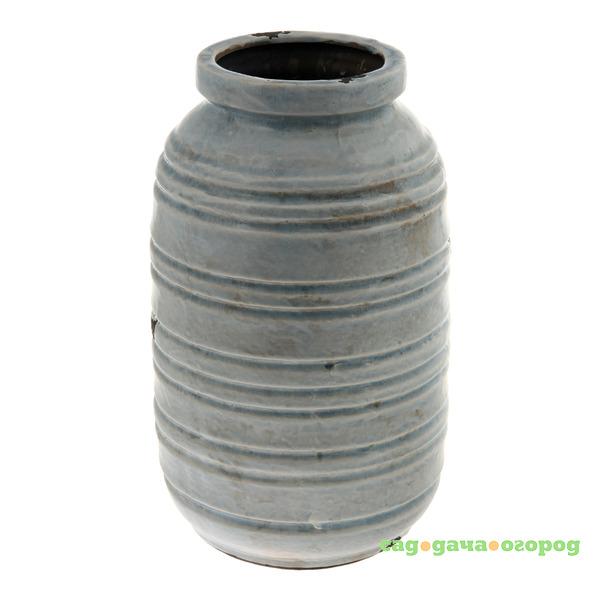 Фото Ваза декоративная Kaemingk stoneware with line 17х27.5см