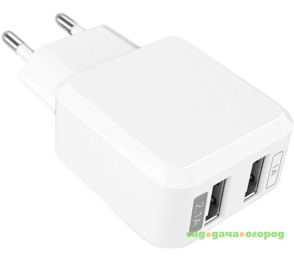 Фото Сетевое зарядное устройство Partner 2 USB 2,1А White