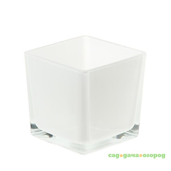 Фото Ваза Hakbijl glass cubic 12х12х12см белая