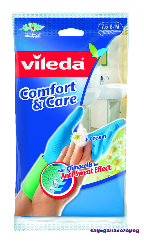 Фото Хозяйственные Vileda Перчатки Comfort Care для чувствительной кожи М