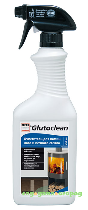 Фото Очиститель PUFAS Glutoclean для каминного и печного стекла 750 мл