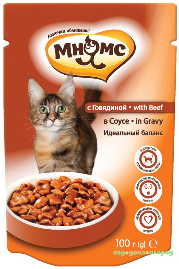 Фото Корм для кошек МНЯМС Идеальный баланс, говядина в соусе 100г