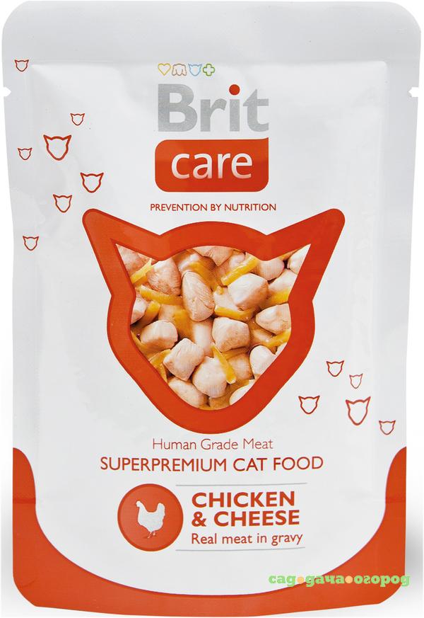 Фото Корм для кошек BRIT Care Куриная грудка с сыром 80г