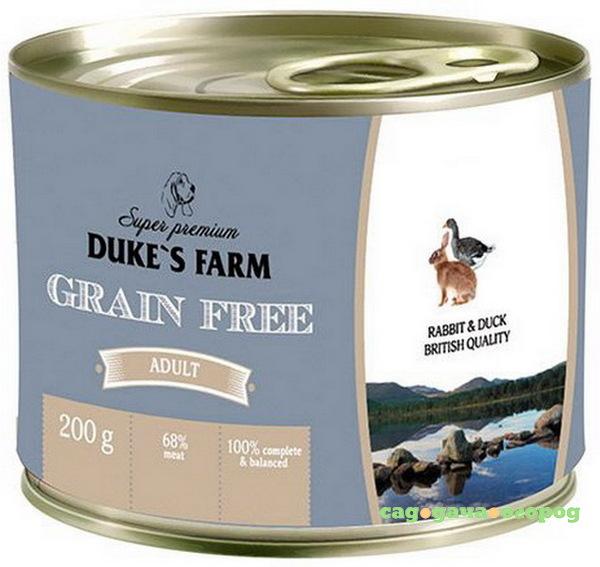 Фото Корм для собак Duke's Farm Grain free кролик, утка, клюква, шпинат 200 г