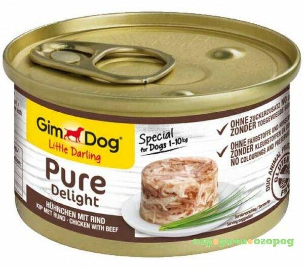 Фото Корм для собак GimDog Gimborn Pure Delight цыпленок с говядиной, 85 г