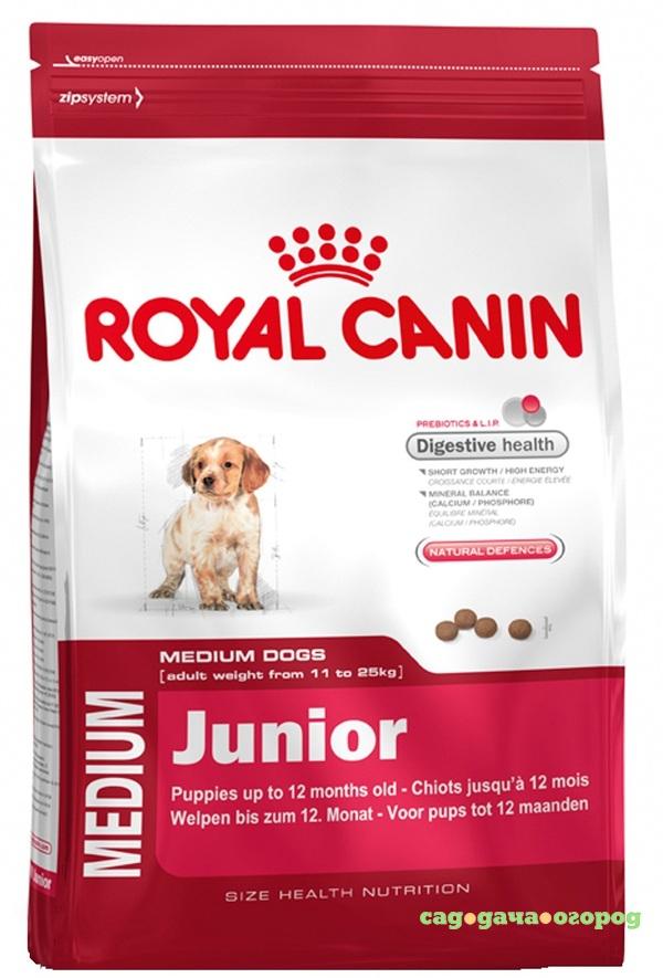 Фото Корм для щенков Royal Canin JUNIOR для средних пород, до 12 месяцев, 4 кг