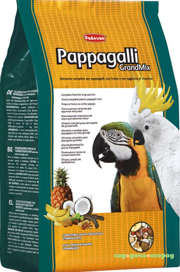 Фото Корм для птиц PADOVAN Grandmix Pappagalli для крупных попугаев комплексный 2кг
