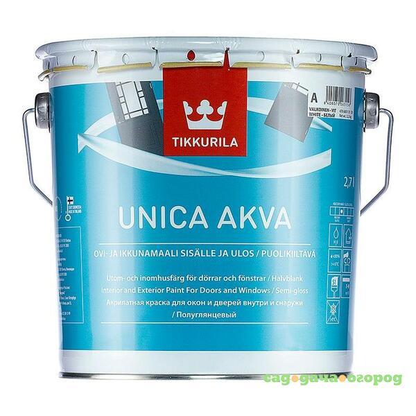 Фото Краска для окон и дверей полуглянцевая Tikkurila unica akva с 2.7 л