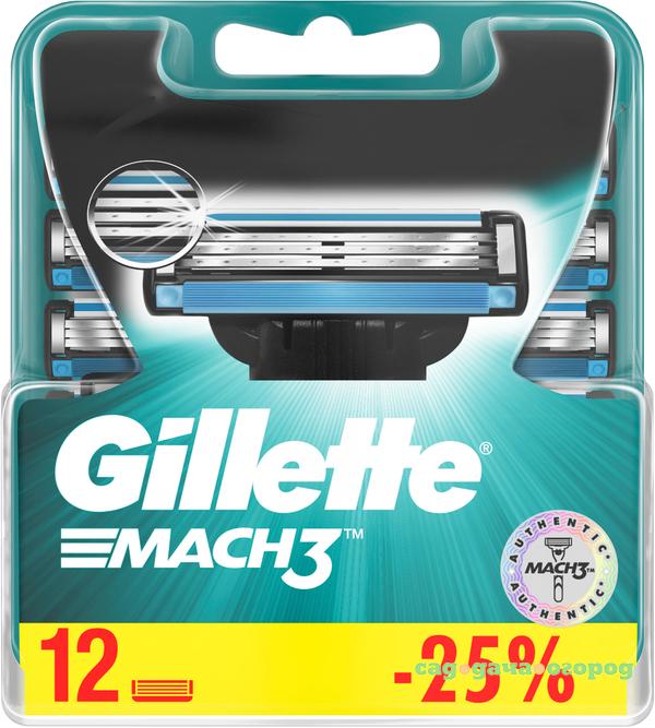 Фото Сменные кассеты для бритья Gillette Mach3 12 шт