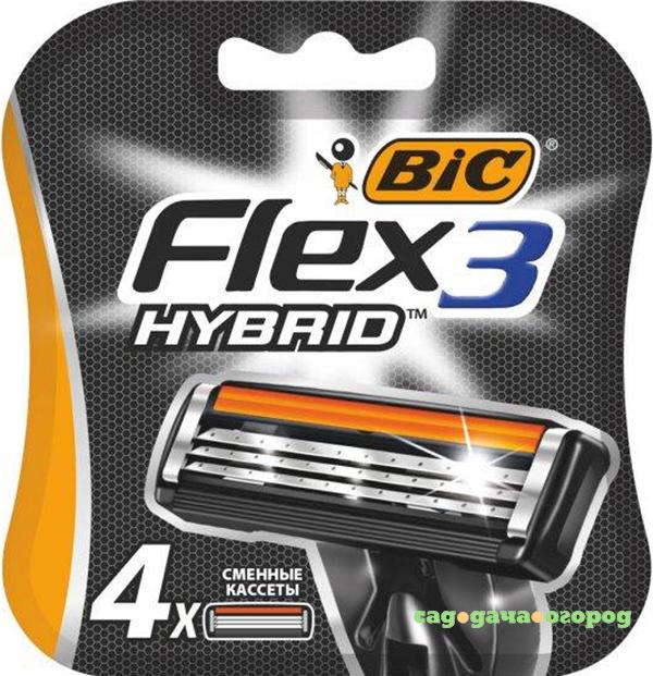 Фото Сменные кассеты для бритья BIC Flex Hybrid 3 4 шт