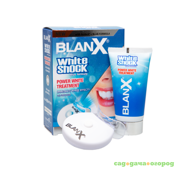 Фото Паста зубная Blanx whith shock treatment + Led Bite (RUS) Отбеливающий уход+световой активатор, 50 мл (GA1327900)