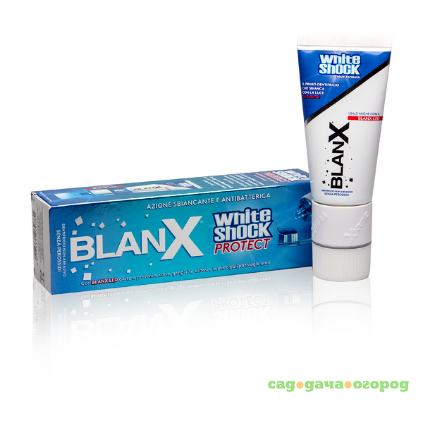 Фото Паста зубная BLANX WHITE SHOCK BLUE FORMULA 50 ML + BLANX LED  Вайт Шок (со светоидной крышкой), 50 мл (GA1184700)