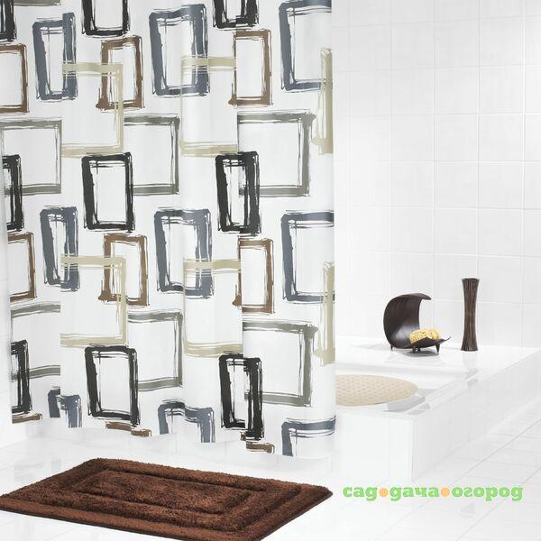 Фото Штора для ванных комнат Pattern бежевый/коричневый 180*200 Ridder