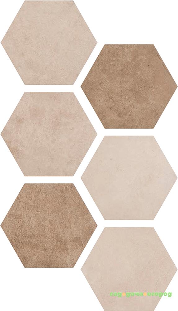 Фото Плитка Argenta Ceramica Atlas Hexagon Multi Warm 25х22