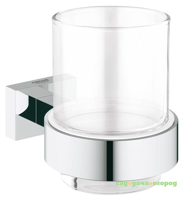 Фото Стакан с держателем GROHE Essentials Cube, хром (40755001)