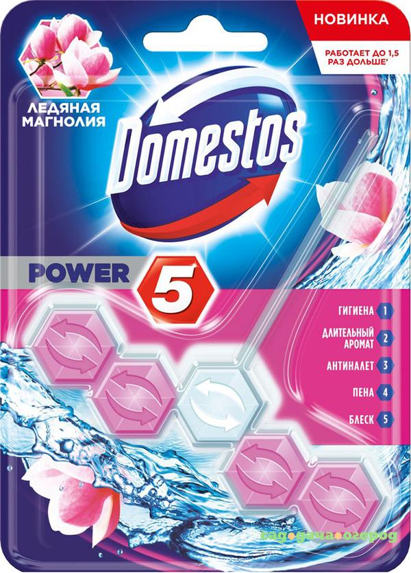 Фото Туалетный блок Domestos Power 5 Ледяная магнолия 55 г