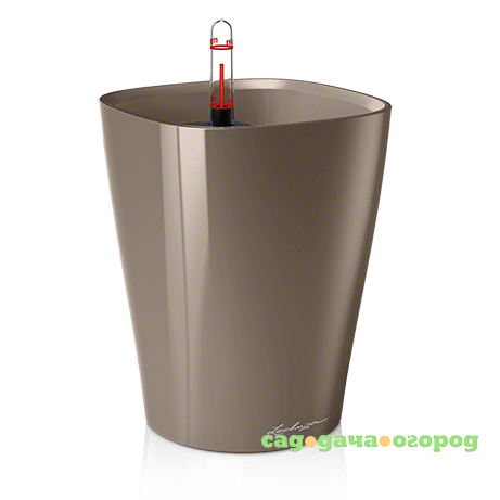 Фото Кашпо с автополивом Lechuza Deltini 14Х18 см серо-коричневое