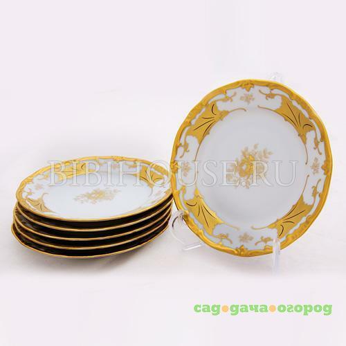 Фото Набор десертных тарелок WEIMAR, Кленовый лист белый, 6 предметов
