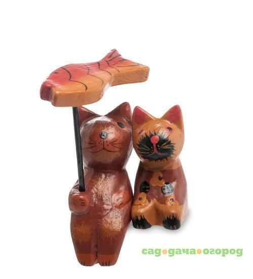 Фото Статуэтка Decor and Gift, mini кот и кошка под зонтиком, 8 см, 2 шт