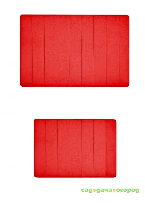 Фото Набор ковриков для ванной PRIMANOVA, MEMORY, 2 предмета, красный