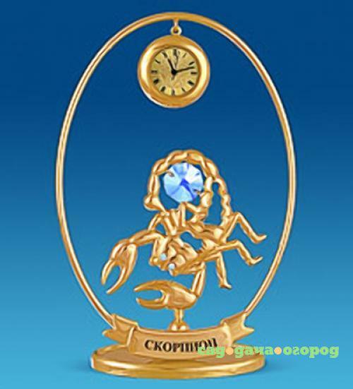 Фото Фигурка с часами crystal temptations, Знак Зодиака, Скорпион, Юнион, 13 см