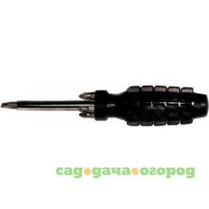 Фото Отвертка с черной усиленной ручкой и 5 насадками crv fit 56245