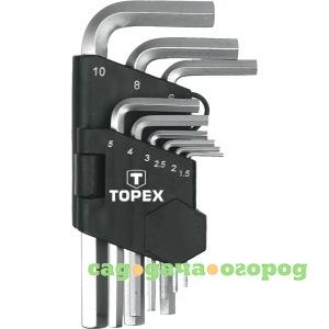 Фото Шестигранные ключи topex 1.5-10 мм, 9 шт. 35d955