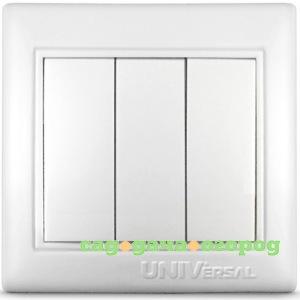 Фото Трехклавишный выключатель, белый universal севиль c0043