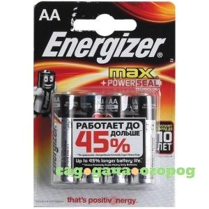 Фото Батарейки energizer aa 4шт lr6 aa max 1.5в 7638900411409