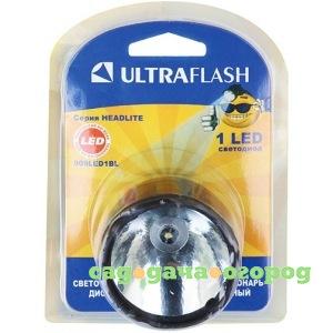 Фото Налобный фонарь ultraflash 909led1bl черный, 1led, 1 режим, 3xr6, пластик, блистер 12095