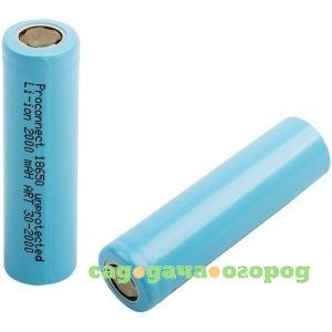 Фото Аккумулятор 18650, unprotected, li-ion, 2000 mah, пакет боб proconnect 30-2000-01